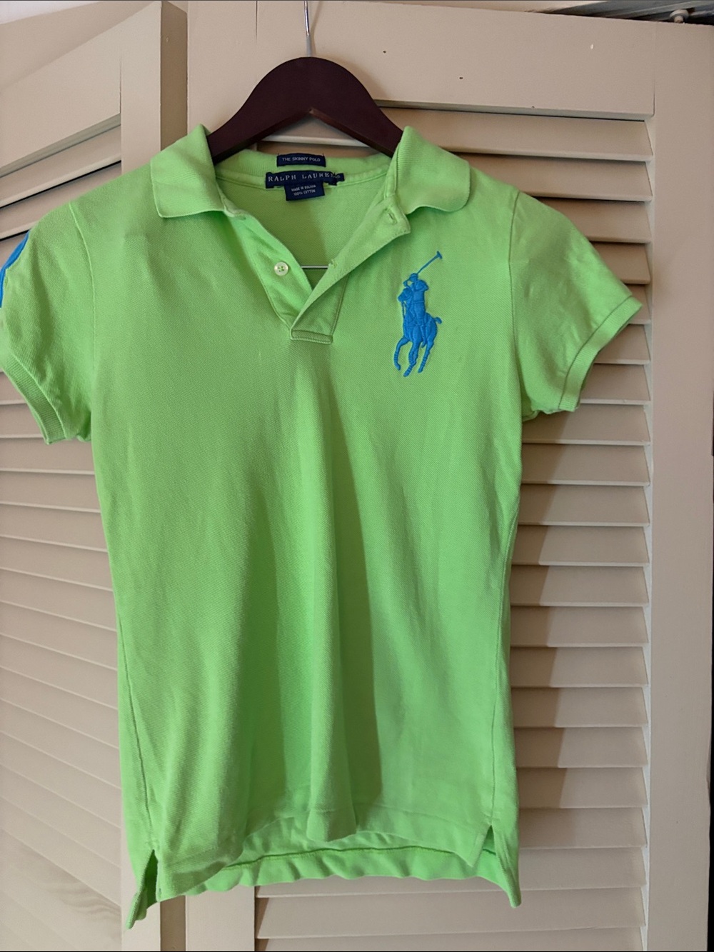 Polo by Ralph Lauren Neon Green Polo with Blue Pony